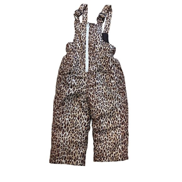 Pink Platinum Leopard Print Snow Bib Little Girls Size 24 Months Outdoors Ski - Picture 1 of 11